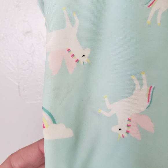 Old Navy Toddler Girl 4T One Piece Swimsuit Mint Blue Unicorn Rainbow - Picture 4 of 7